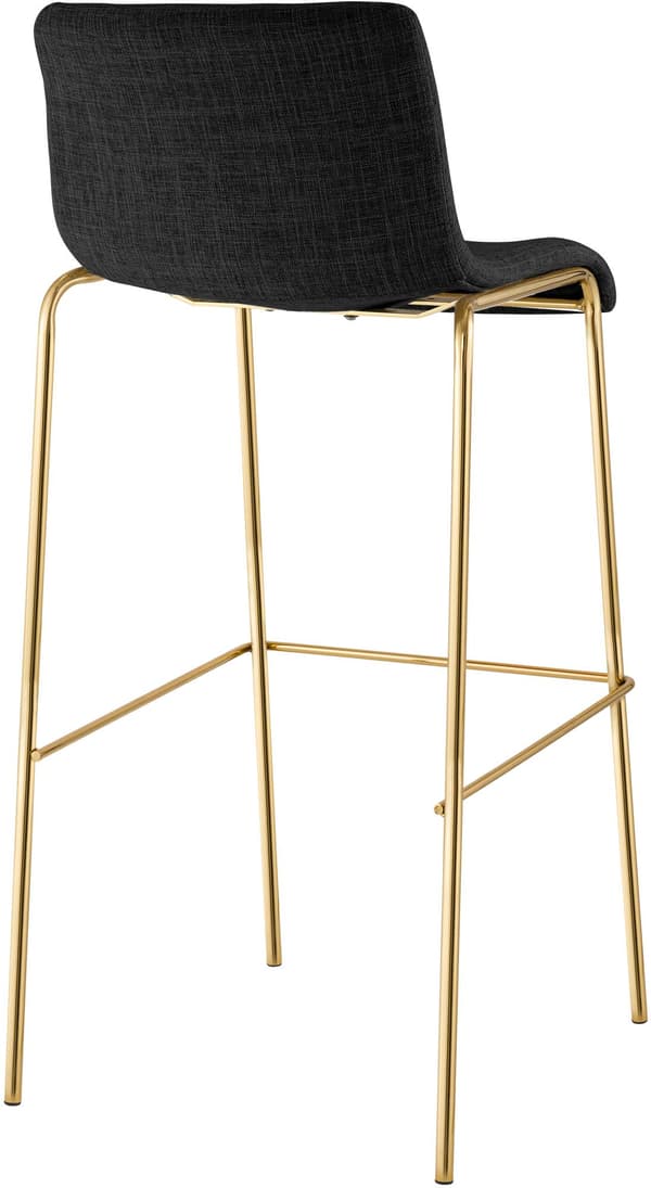 Barstolar Hover 2 stycken - Tyg, Guld Bas | Färg: Mörkgrå | Mått: 43x48x100 cm