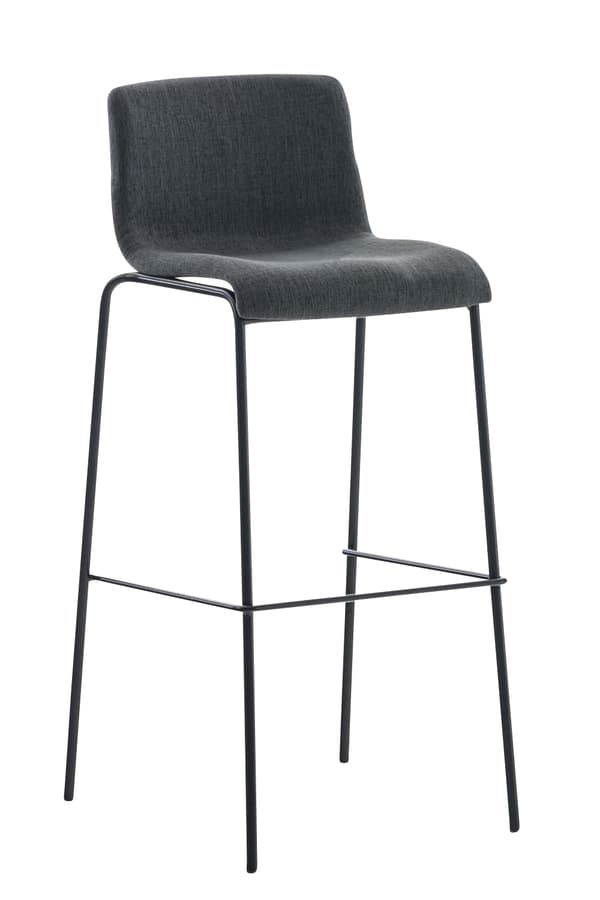Barstol Modern stil - Pall - Stackbar, ergonomisk komfort | Färg: mörkgrå basfärg: svart
