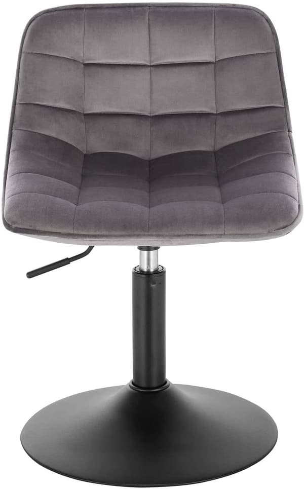 Set med 2 svängbara barstolar i sammet | Mörkgrå | 35x42,5x60,5-72 cm