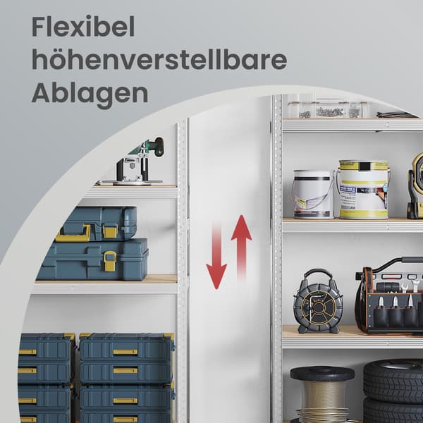 Kraftig lagerställ 2-delat set | Silver | 100x50x200 cm