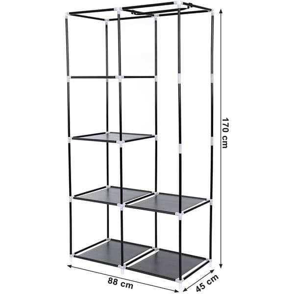 Vikbar garderob XL - svart
