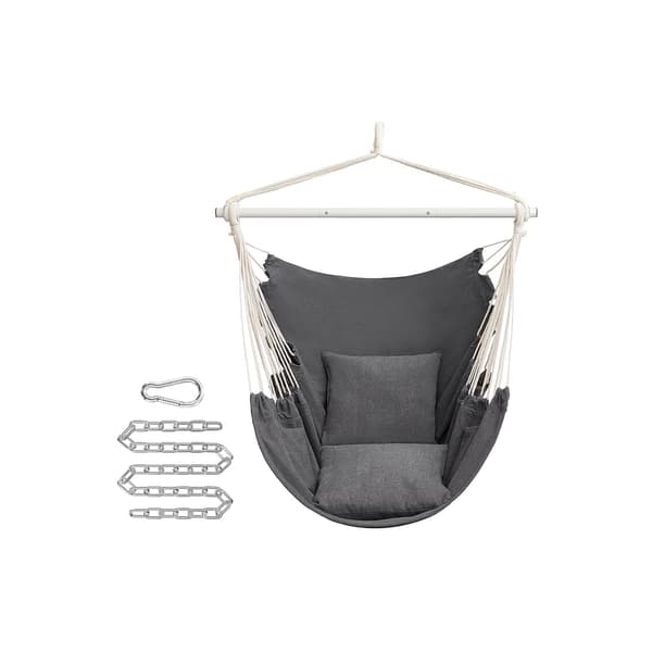 Hängstol - Gungstol - Skiffergrå - Polyester-bomull - Stål - 140 x 150 x 128 cm - 150 kg