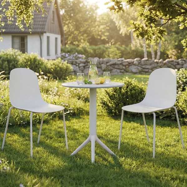 Trädgårdsmöbler set Torin med 2 stolar | Färg: Vit | Mått: 162x60x85 cm