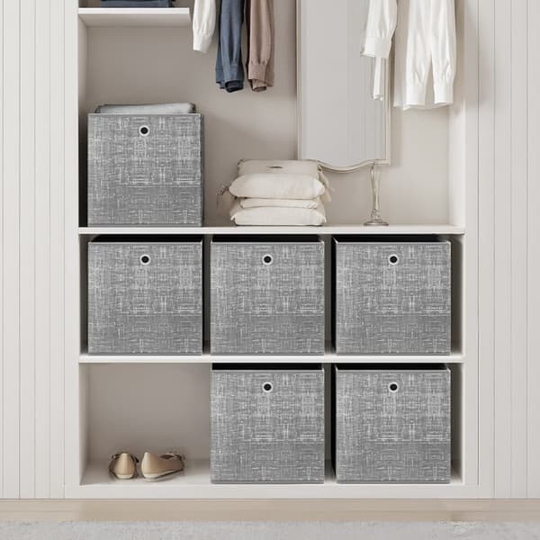 Förvaringsbox set 6 delar - 33x33x33 cm - platsbesparande