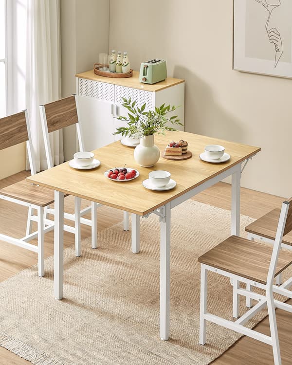 Utfällbart matbord för 2-4 personer - spånskiva/stål - 78 x 120 x 76,2 cm