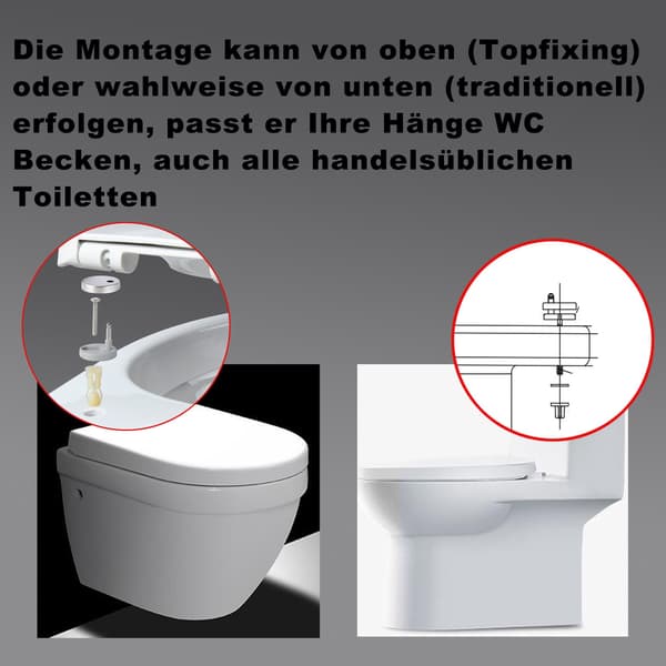 D-formad toalettstol med soft close och snabbkoppling | Vit | 36,1x46,5x4 cm