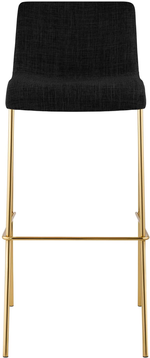 Barstolar Hover 2 stycken - Tyg, Guld Bas | Färg: Mörkgrå | Mått: 43x48x100 cm