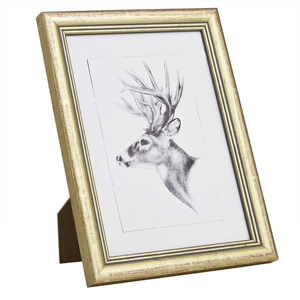 Fotoram i trä med glas A4 | Guld | 21x29,7 cm