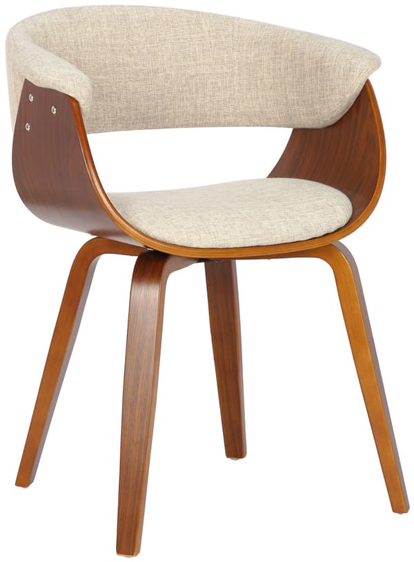 2 -Stycke Matsalstolar Set - Lean -stolar - Ergonomisk design, elegant textil | Färg: Walnut/Creme