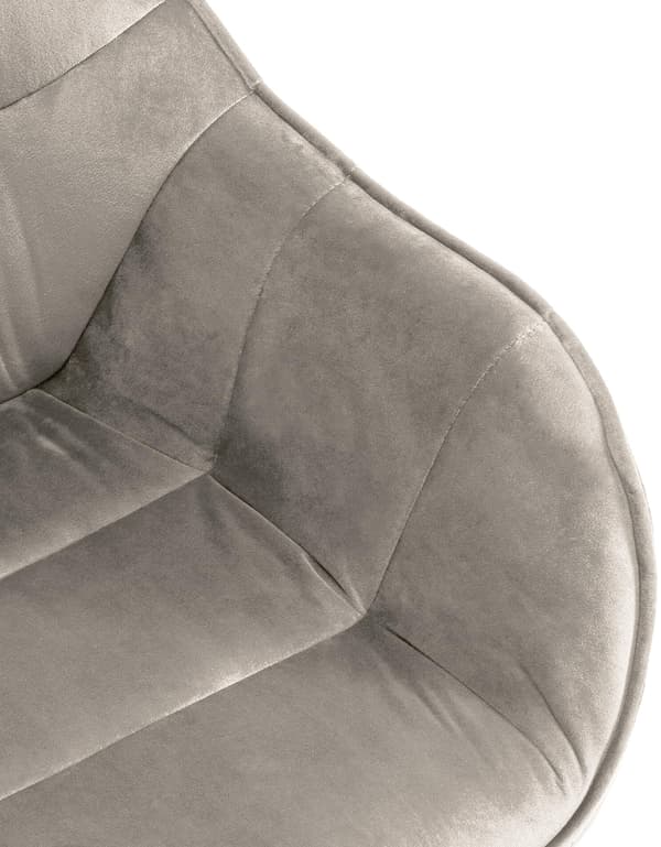 Matsalstol, grå sammetstol - ergonomisk rygg, underhållsvänlig design