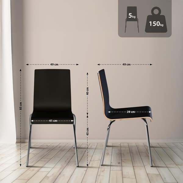Staplingsstolar - Multifunktionella sittmöbler - Space -Saving Design, Scratch -Resistant Design | Färg: Svart