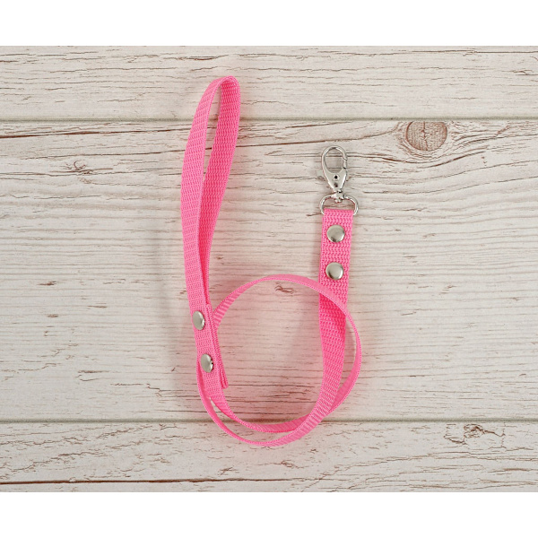 Pink Webbing Tether - Leiband - robust och hållbar för Steckenpferd, med Carabiner Hook