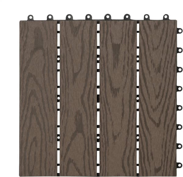 WPC terrassplattor med trälook och klicksystem 22 delar 2 m² | 30x30x2 cm