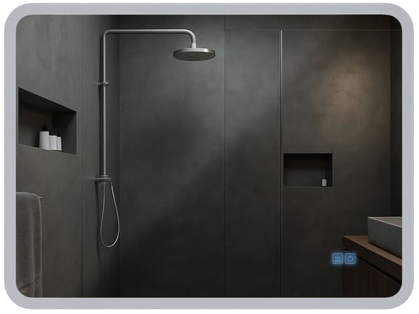 Badrumspegel med Bluetooth - Wall Mirror - LED -belysning och antikondensfunktion