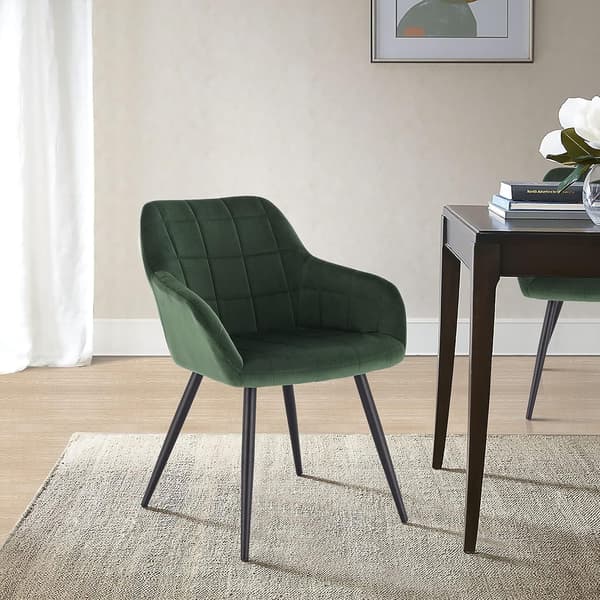 4-delad matsalsstolset med armstöd | Mörkgrön | 49x43x81 cm