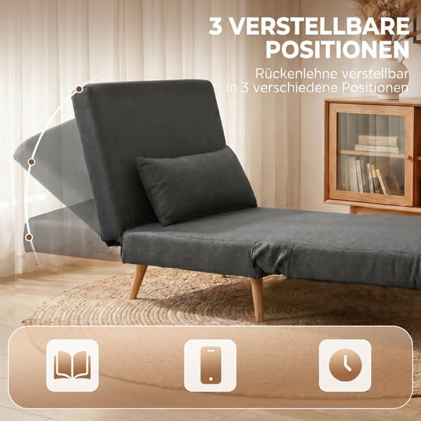 3-i-1 sovstol - hopfällbar sovstol | Färg: Grå | Mått: 94x78x80 cm