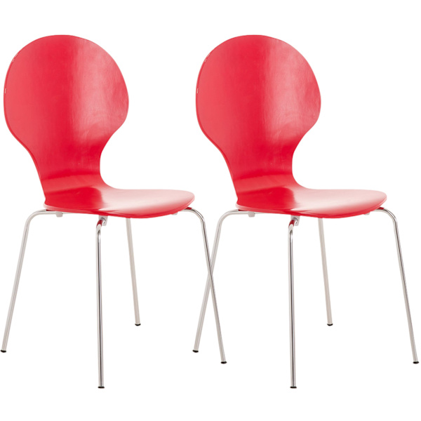2x Stackbara besökarstolar - Ergonomisk säte - Space -Saving Design | Färg: Grönt