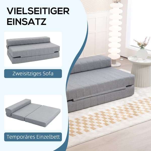 Golvsoffa - 2-sits bäddsoffa | Färg: Grå | Mått: 138x80x50 cm