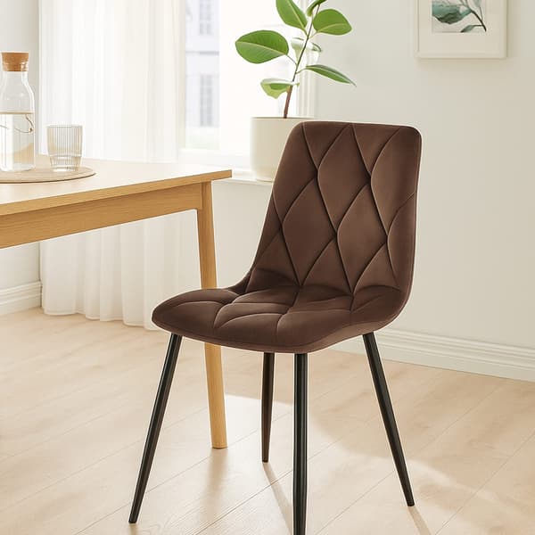 2 matsalstolar set - Kökstolar - Hög sittplatskomfort, sammetklädsel