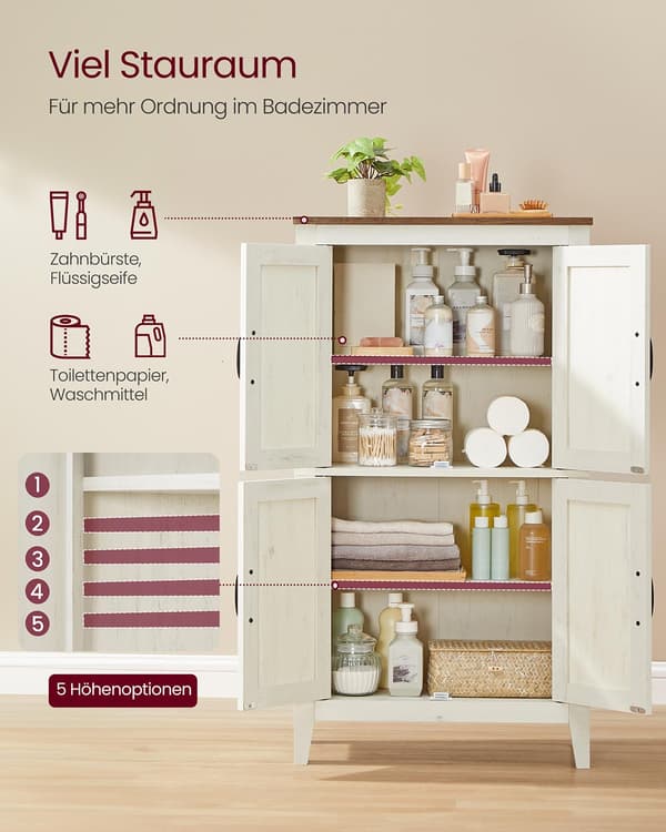 Förvaringsskåp brun-vit – MDF – robust – 30 x 60 x 110 cm