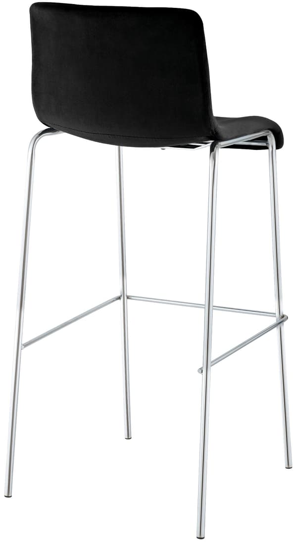 Barstol sammet - sammetpall - ergonomisk komfort - 75 cm sitthöjd, krom, golvskyddare