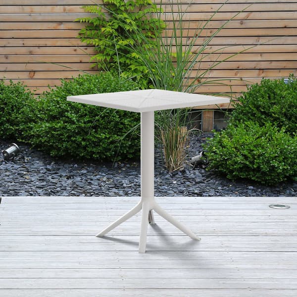 White Garden Table - Balkon Table - Weather -Resistant & Space -Saving Design