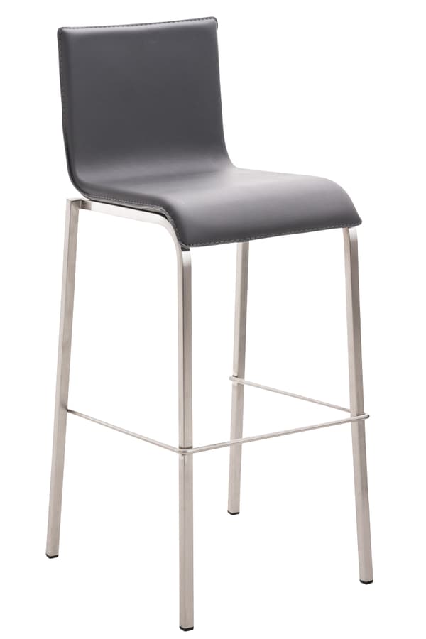 Barstol, avföring, vadderad säte, bekväm design | Färg: Grå