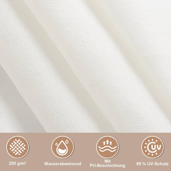 Skuggsegelpolyester 200 g/m² med 95 % UV-skydd | Grädde | 2x3 m