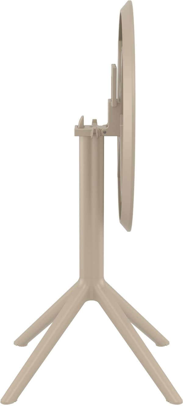 Rund vikbord taupe - vikbar bord - uv -resistent och väder -resistent