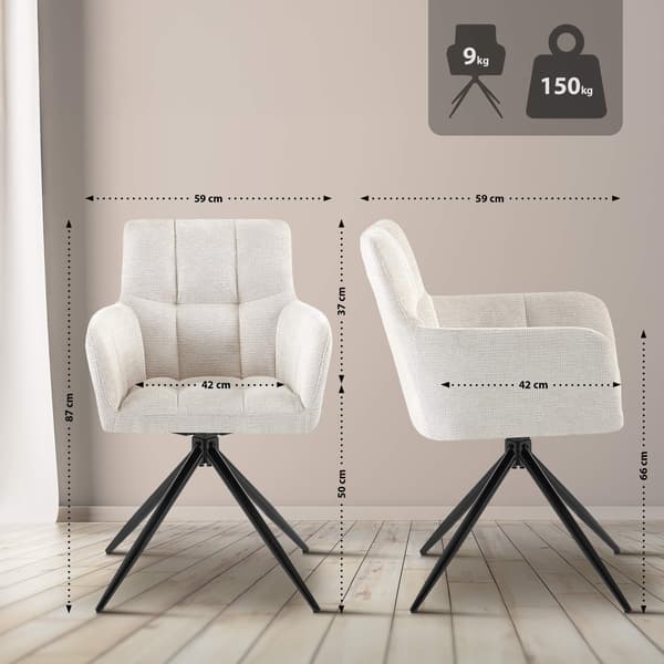 Uppsättning av 2 matsalstolar - fåtöljer - Ultimate Comfort & Robust Design