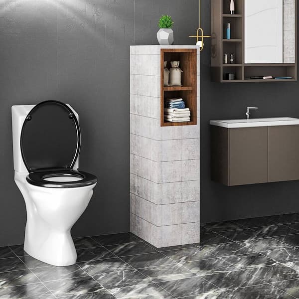 Oval toalettsits med soft close-funktion | Svart
