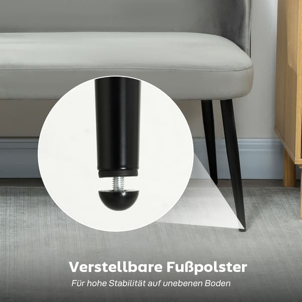 2-sits soffa grå - Modern soffa med sammetslook | Färg: Grå | Mått: 127x63x84,5 cm