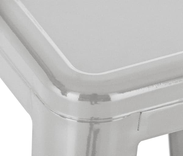 Uppsättning av 2 barstolar - Högpallar - Stackbar, Space -Saving Design | Färg: Silver
