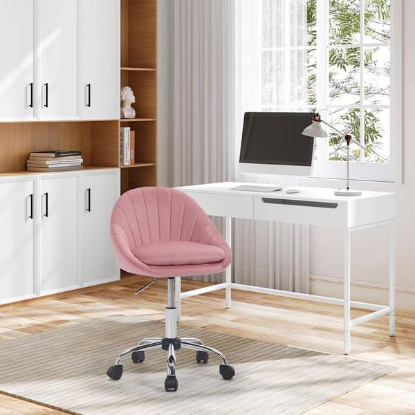 Ergonomisk kontorsstol med hjul | Rosa | 52x52x72-82 cm