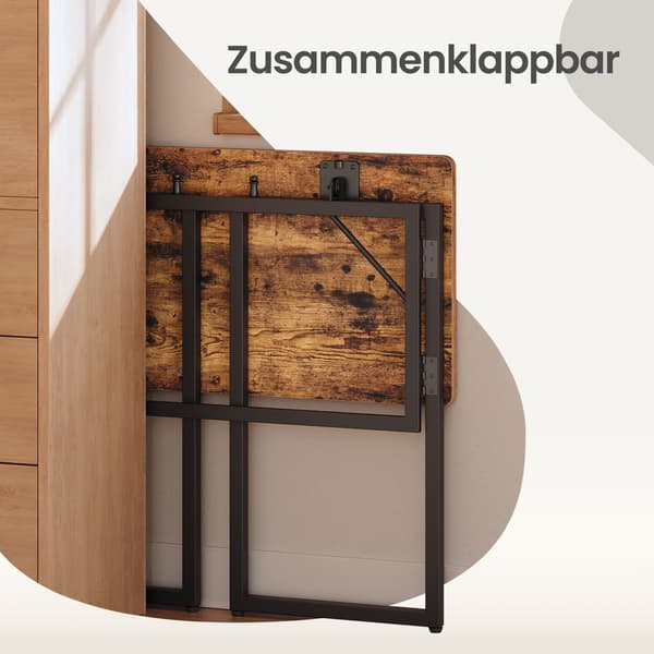 Fällbart datorbord med rundade hörn | Brun | 80x40x74 cm