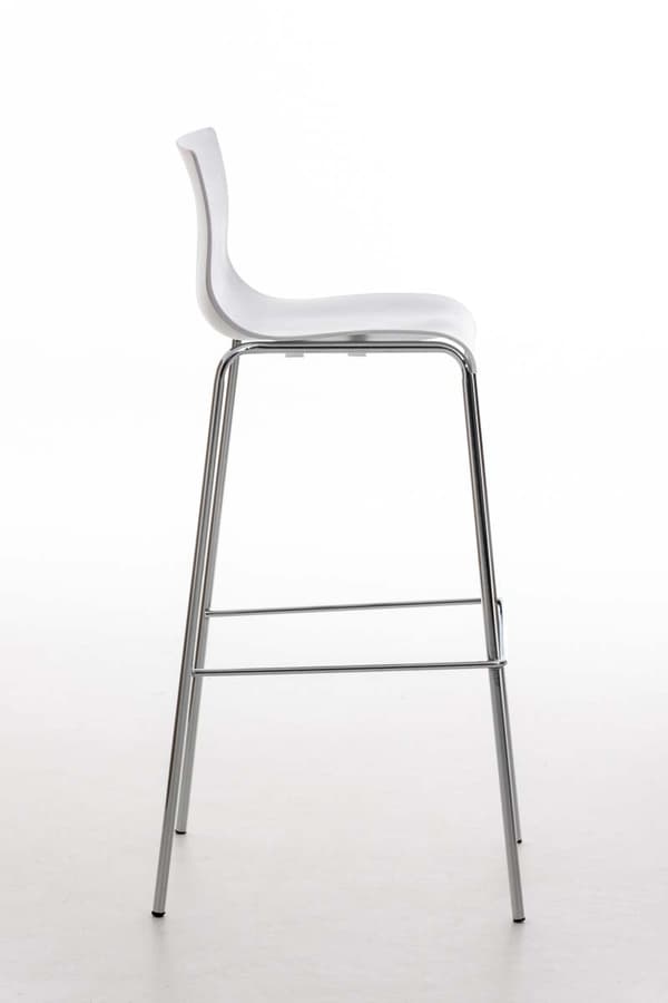 Modern Barstol - Chic Design - Bekväm ergonomisk sätesfärg: Vit | Basfärg: krom