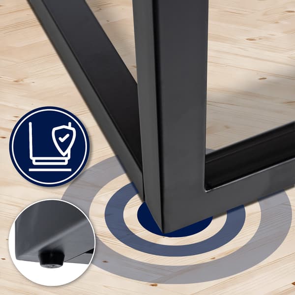 Sidobord, soffbord - Robust design - Solid Oak & Matte Black Metal | Storlek: 80x80x45 cm
