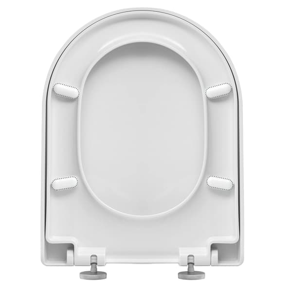 D-formad toalettstol med soft close och snabbkoppling | Vit | 36,1x46,5x4 cm