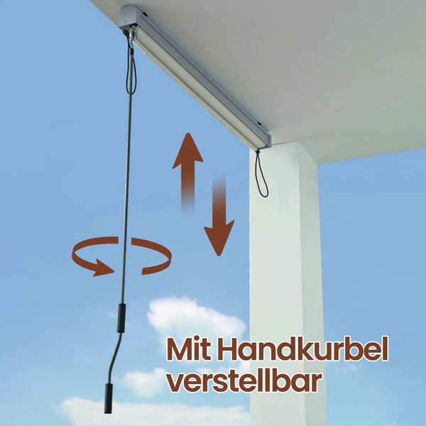 Vertikal soltak 2,40 m - justerbart solskydd och insynsskydd