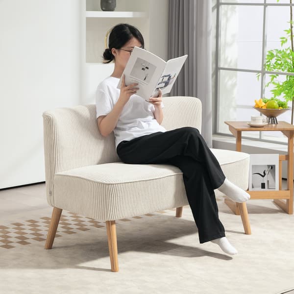 2-sits tygsoffa - Vit soffa | Färg: Vit | Mått: 117x56,5x77 cm