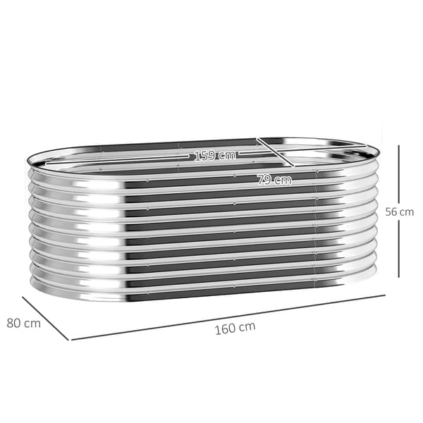 Metal Planter - Upphöjd plantering | Färg: Grå | Dimensions: 160x80x56 cm