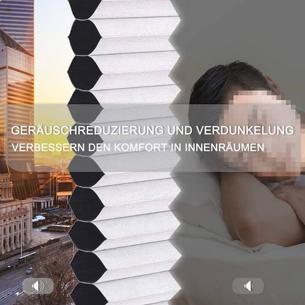 Dubbel bikakeformad plisségardin utan borrning med klämstöd | Vit | 60x220 cm