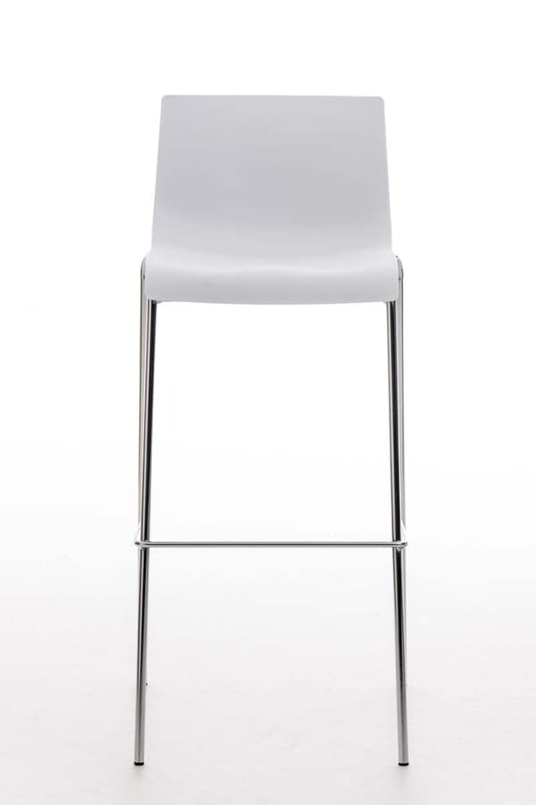 Modern Barstol - Chic Design - Bekväm ergonomisk sätesfärg: Vit | Basfärg: krom