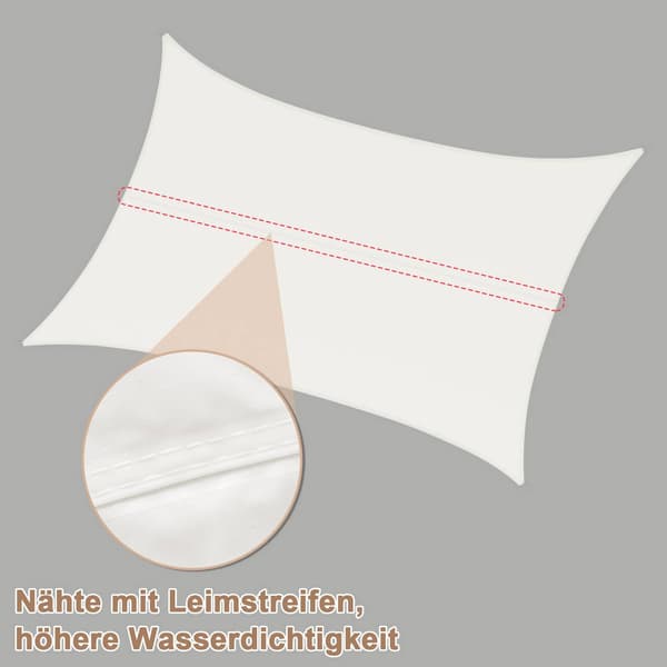 Polyester solskyddspresenning 5x5x7 m | Grädde | 500x500x700 cm