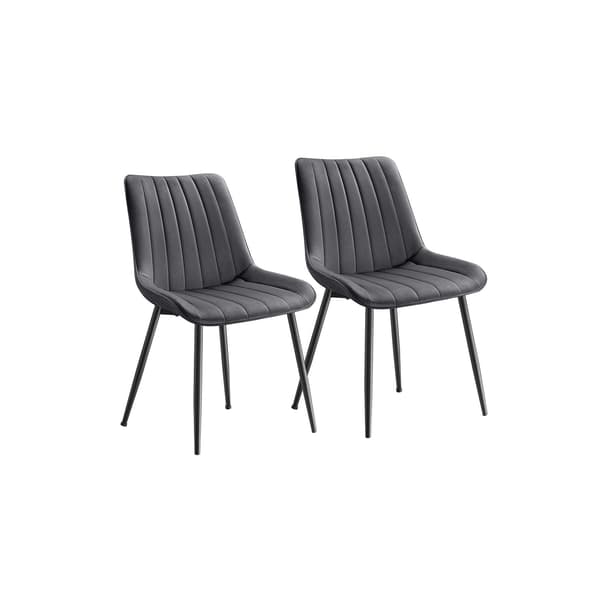 Matsalsstolar set om 2 - gråbläcksvart - stålben - 60 x 50,1 x 88,6 cm