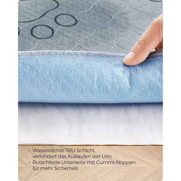 Vattentät grå valpträningsmatta 91 x 86 cm – polyester, TPU, halkfri, set om 2