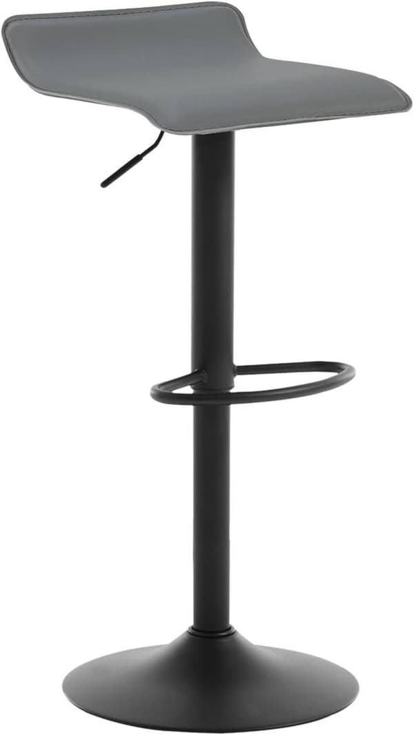 Justerbar barstol av konstläder | Grå | 38,5x39x62-84 cm