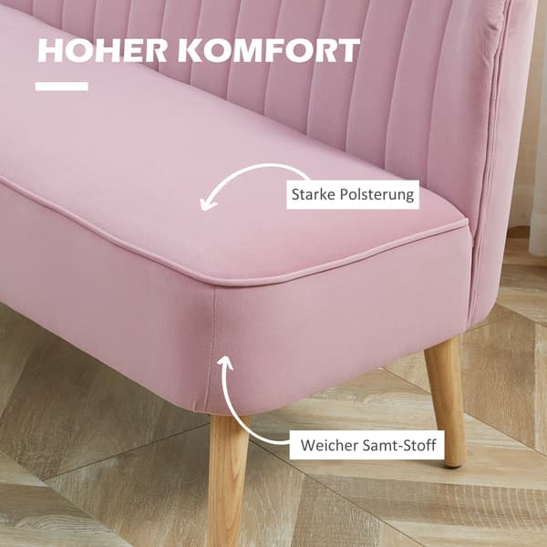 2-sits tygsoffa - Rosa | Färg: Rosa | Mått: 117x56,5x77 cm