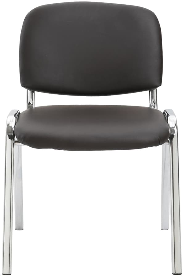Stackstol - Konferensstol - Artificial Leather & Stable Metal - Space -sparande stapelbar | Färg: Brun