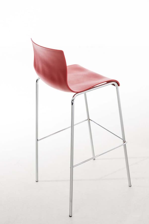 Modern Barstol - Chic Design - Bekväm ergonomisk sätesfärg: Röd | Basfärg: krom